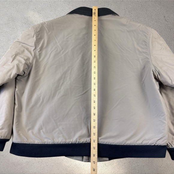 LL Bean Warm-Up Bomber Jacket Men's XL Beige Fleece Lined Pockets - Picture 5 of 6